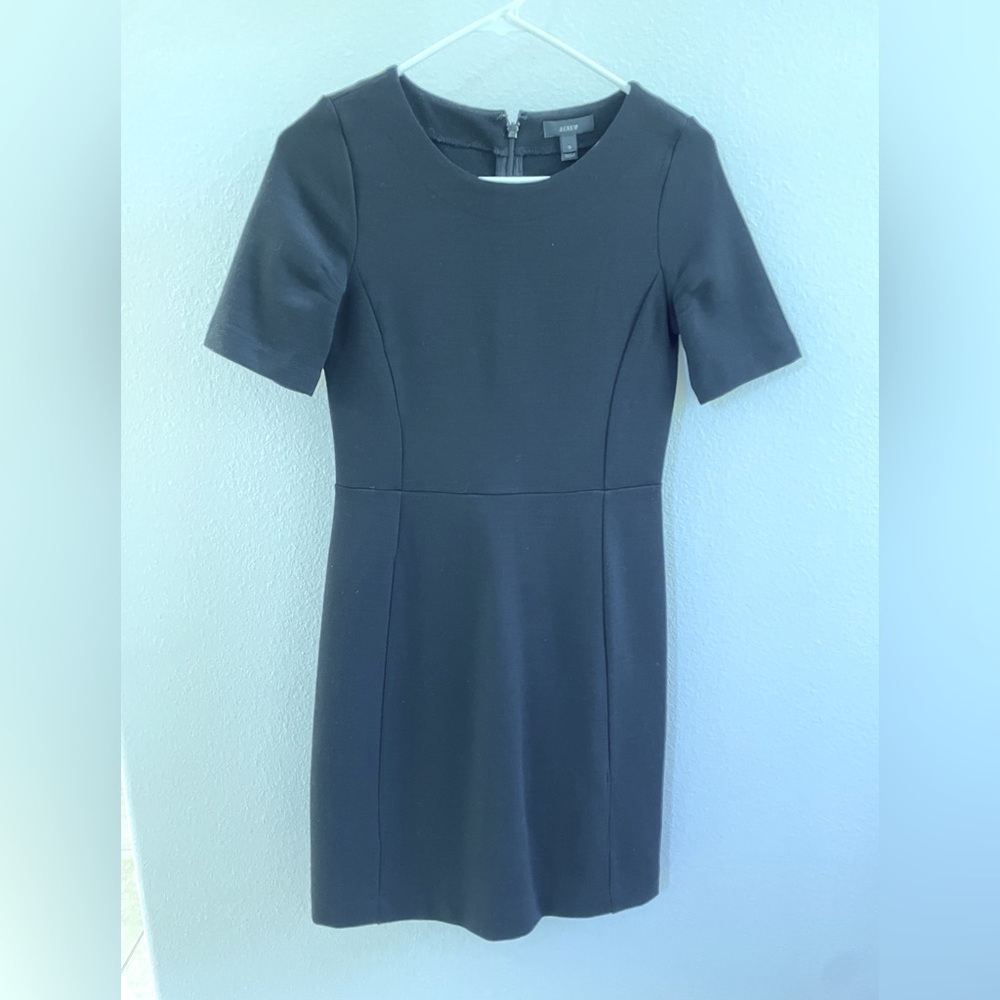 EUC J crew black shift dress size 0